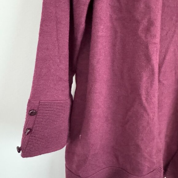 Evolution By Cyrus Burgundy 3/4 Sleeve Open Front Cardigan Sweater Size S - Picture 5 of 7